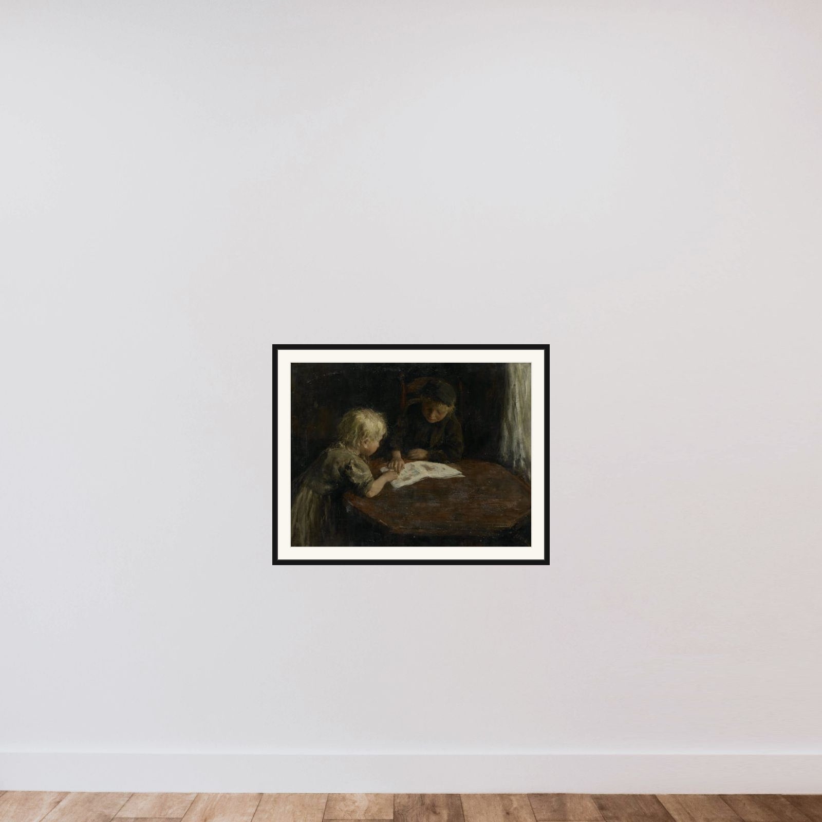 Children with a Picture-book framed — shown to scale