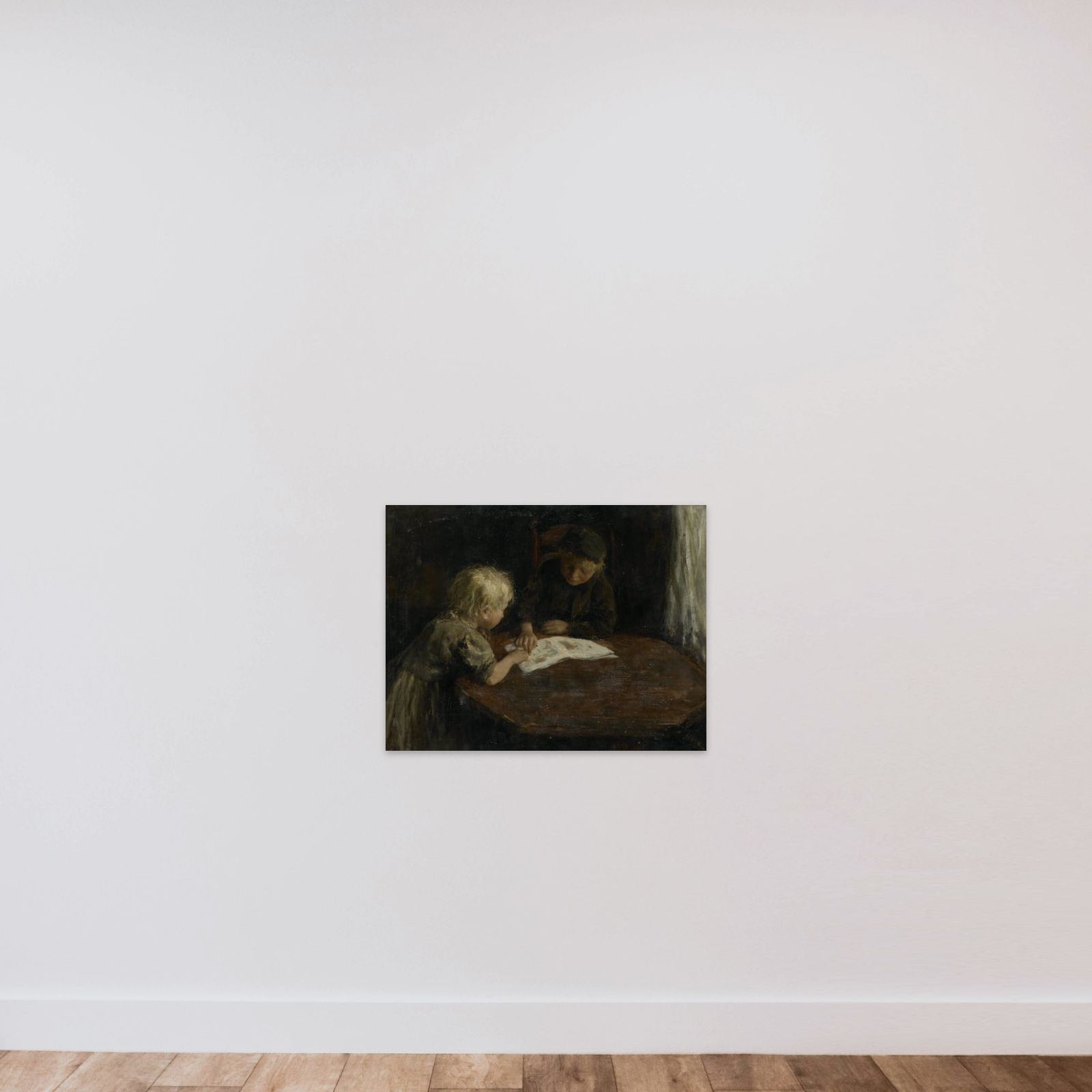 Children with a Picture-book unframed — shown to scale