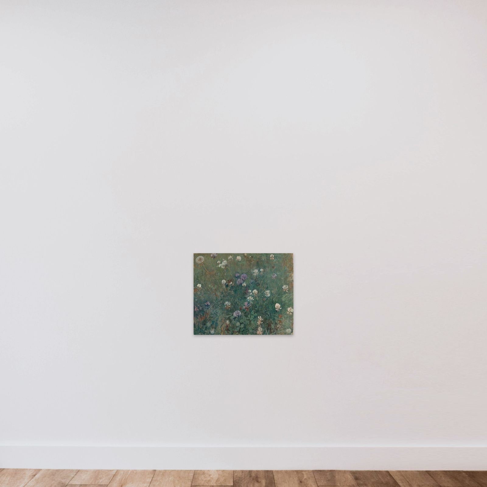 Blooming Clover unframed — shown to scale