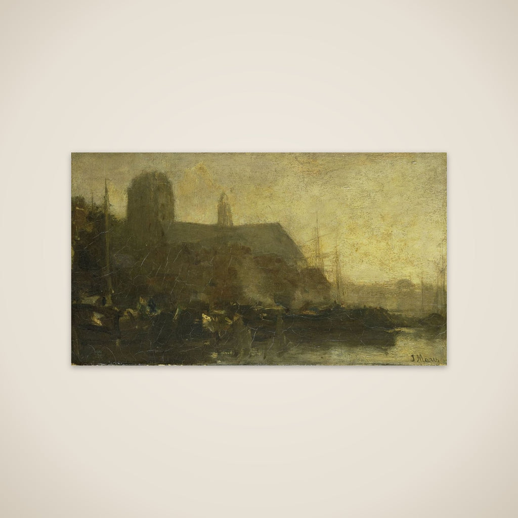Schepen in de haven van Dordrecht unframed print