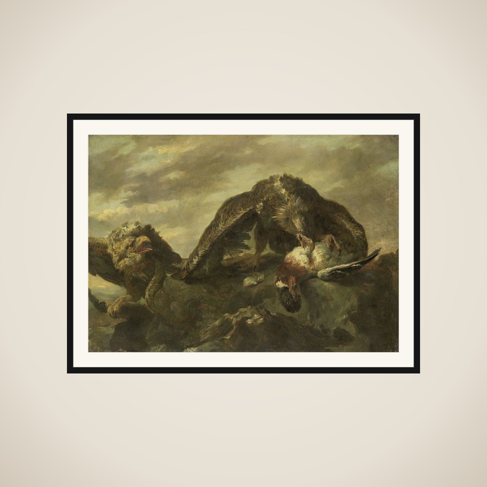 Eagles on the Cliffs framed