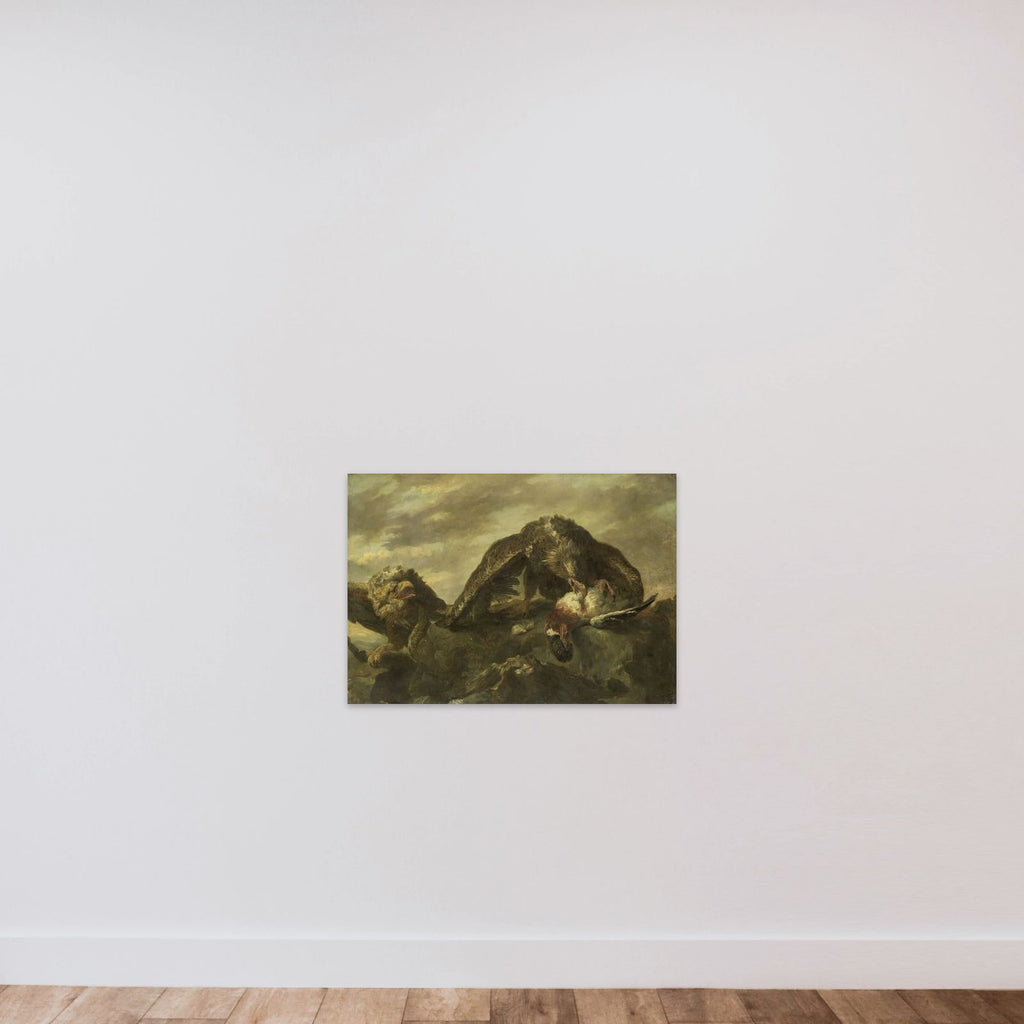 Eagles on the Cliffs unframed — shown to scale