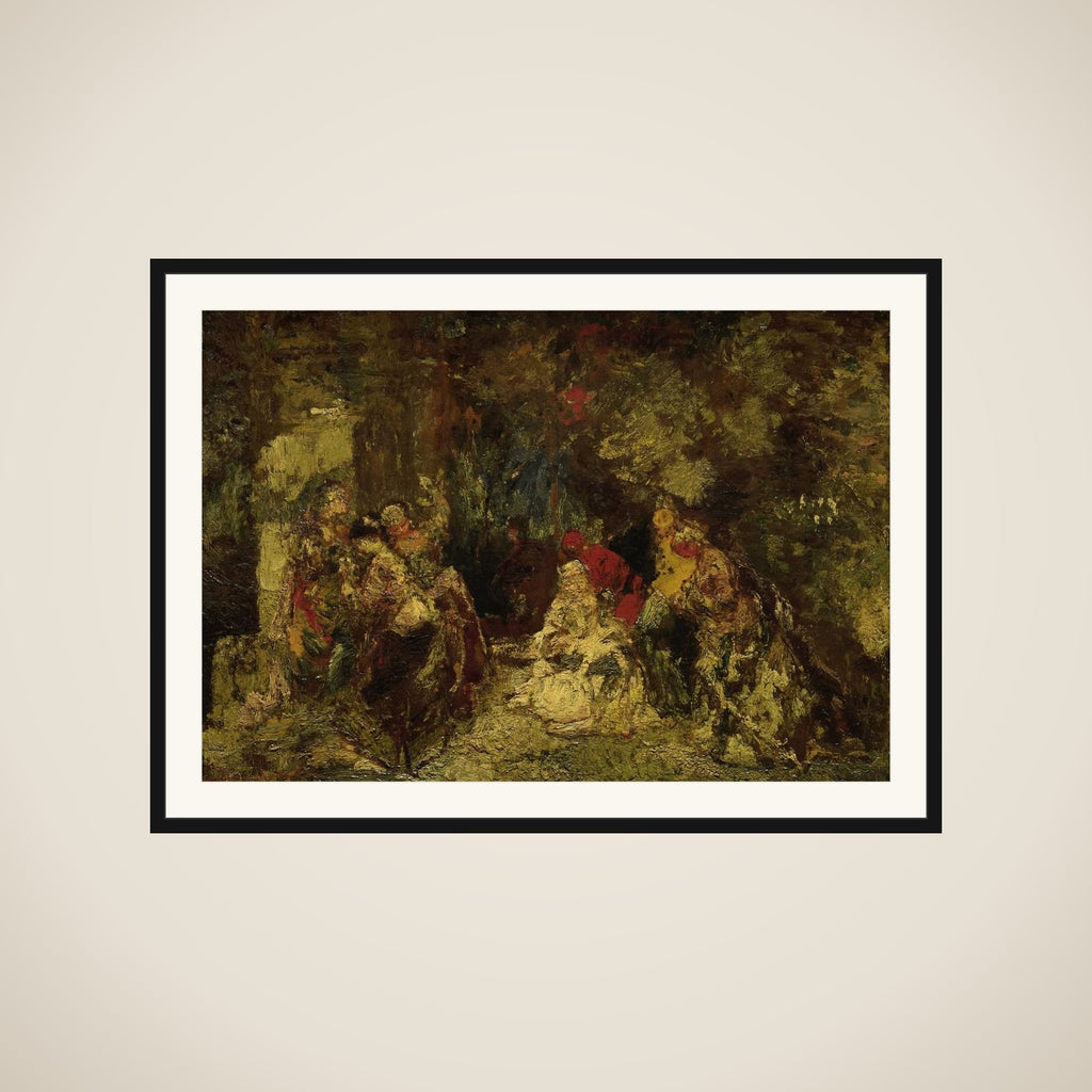 Vrouwen in een bos framed