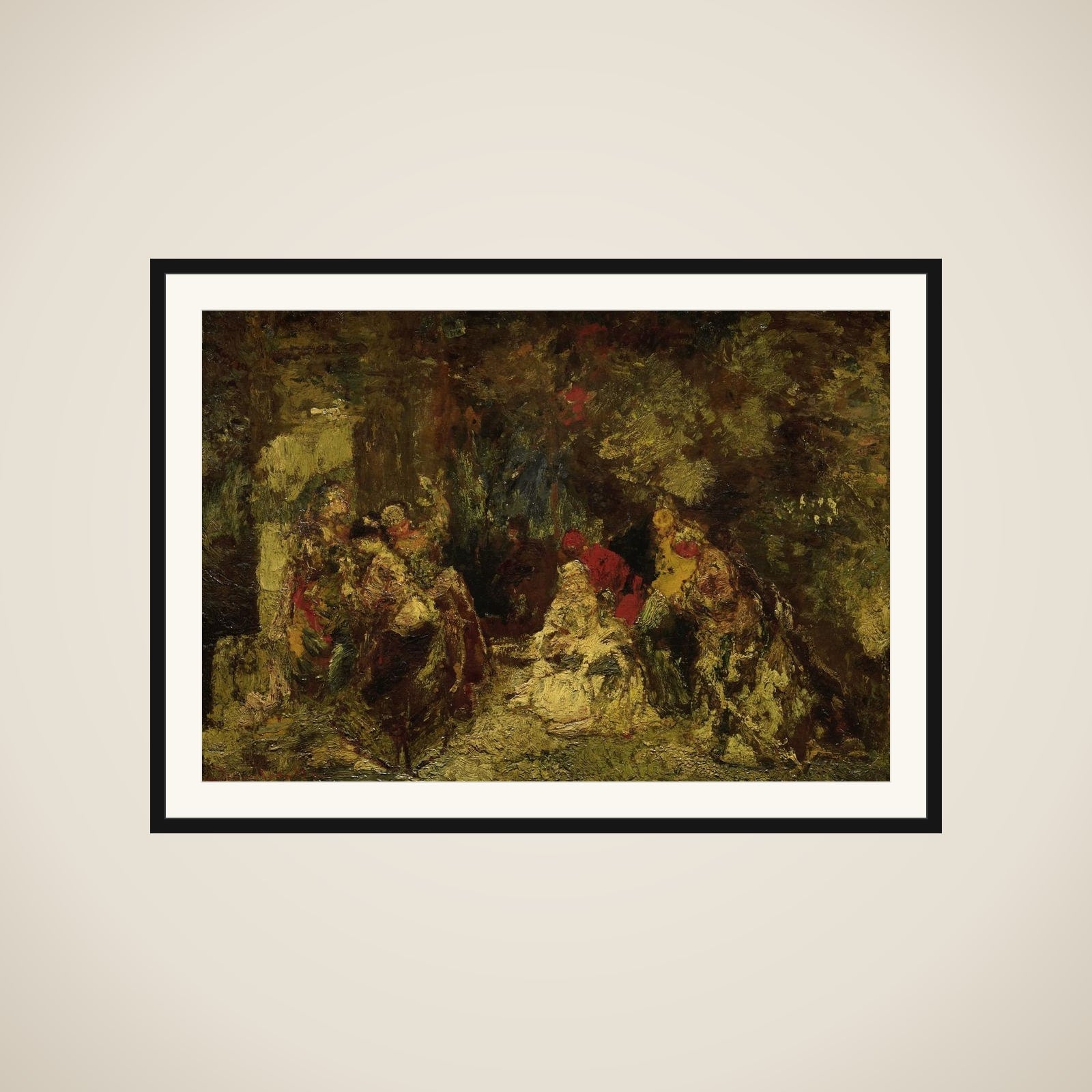 Vrouwen in een bos framed