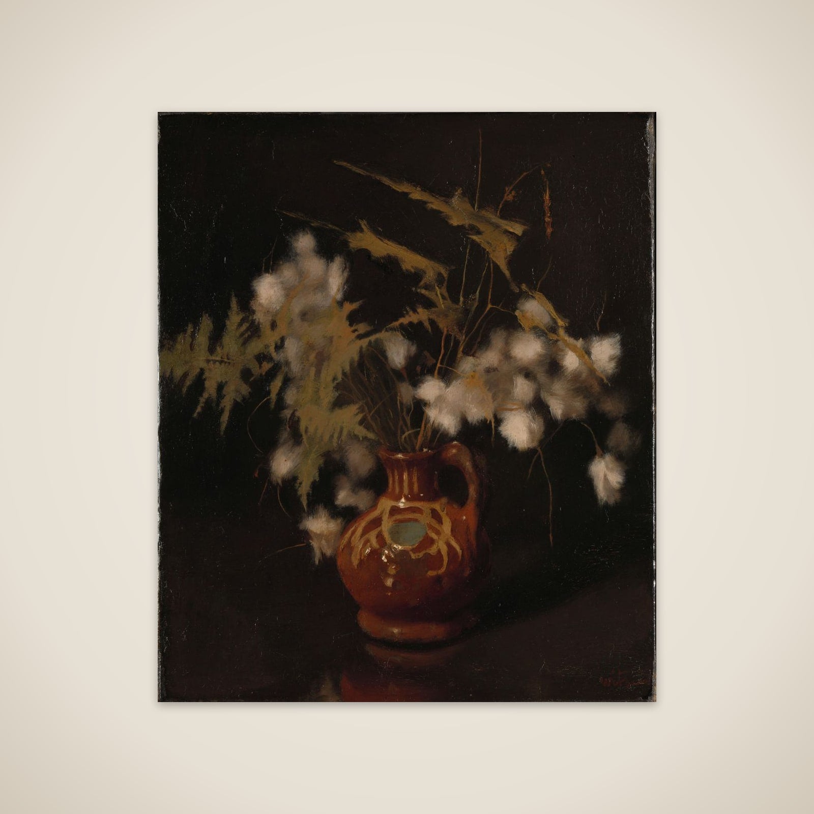 Fluffy Flowers in a Jug unframed print