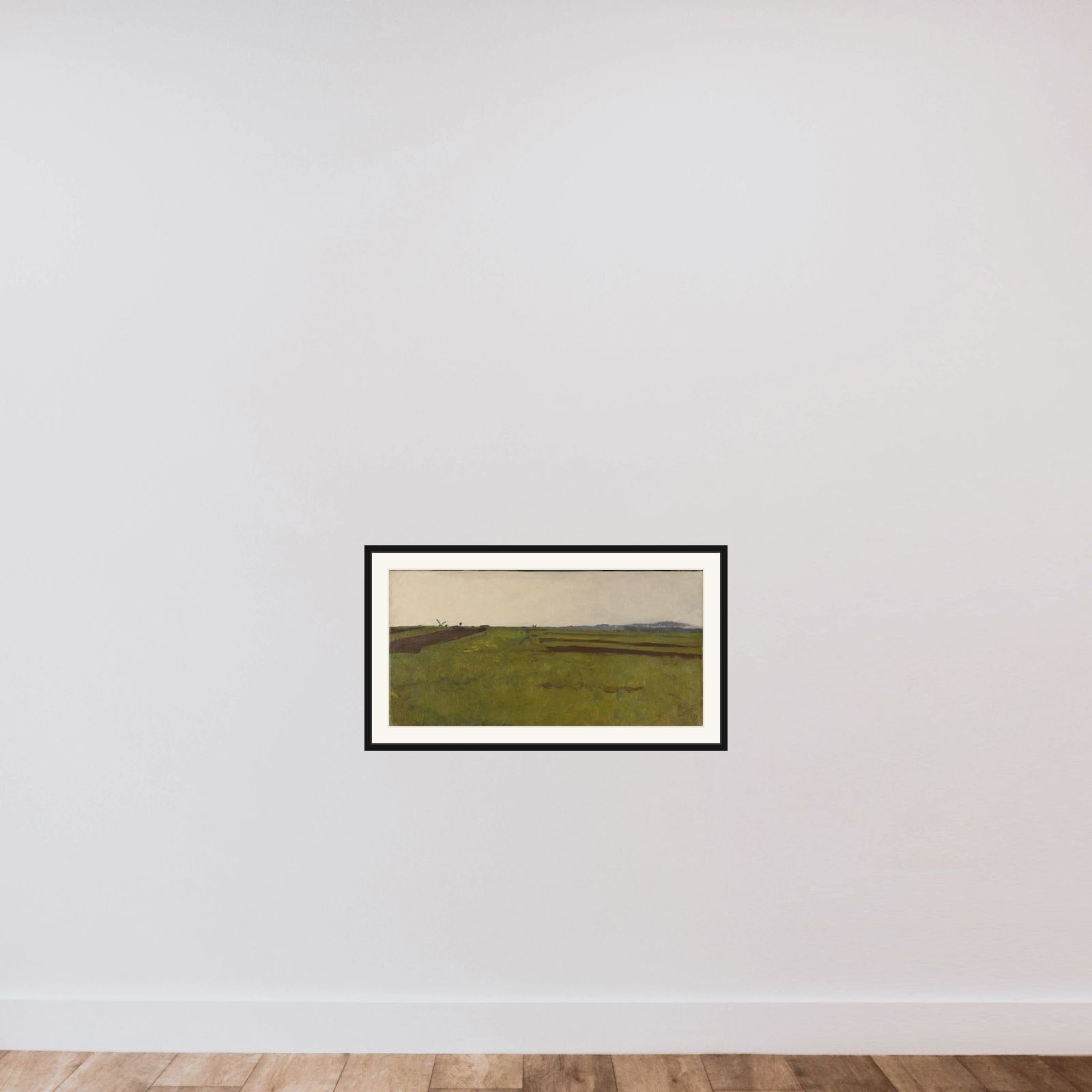 Landscape with fields framed — shown to scale