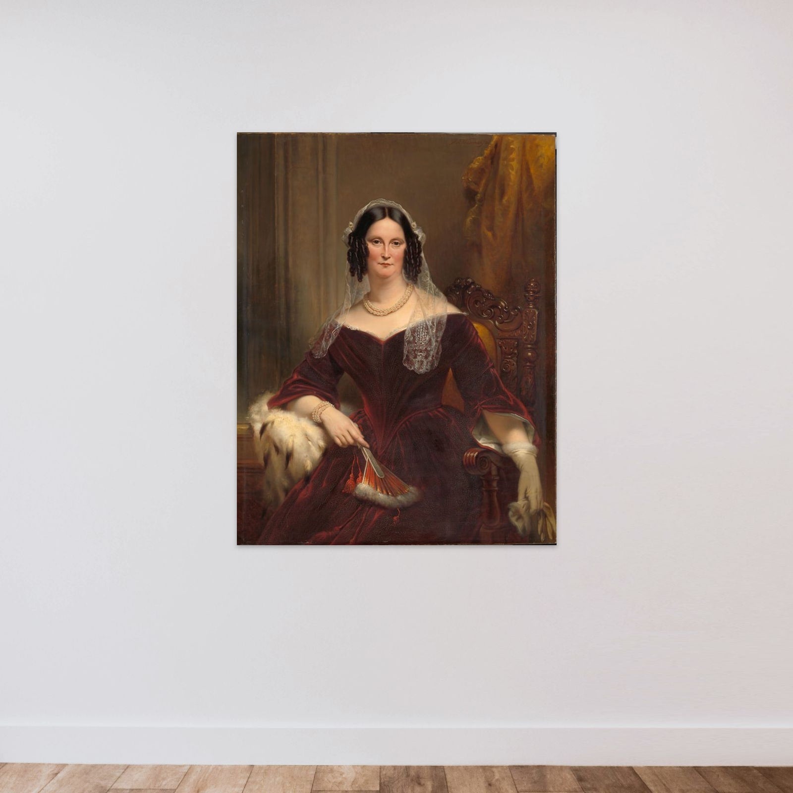 Dieuwke Fontein (1800-79), Second Wife (Married 1834) of Adriaan van der Hoop unframed — shown to scale
