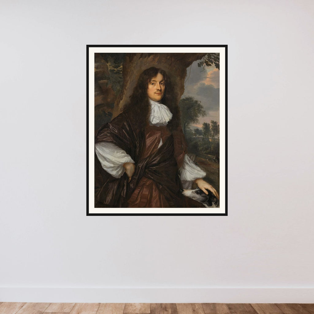 Portrait of Jacob de Witte (1628-79) framed — shown to scale