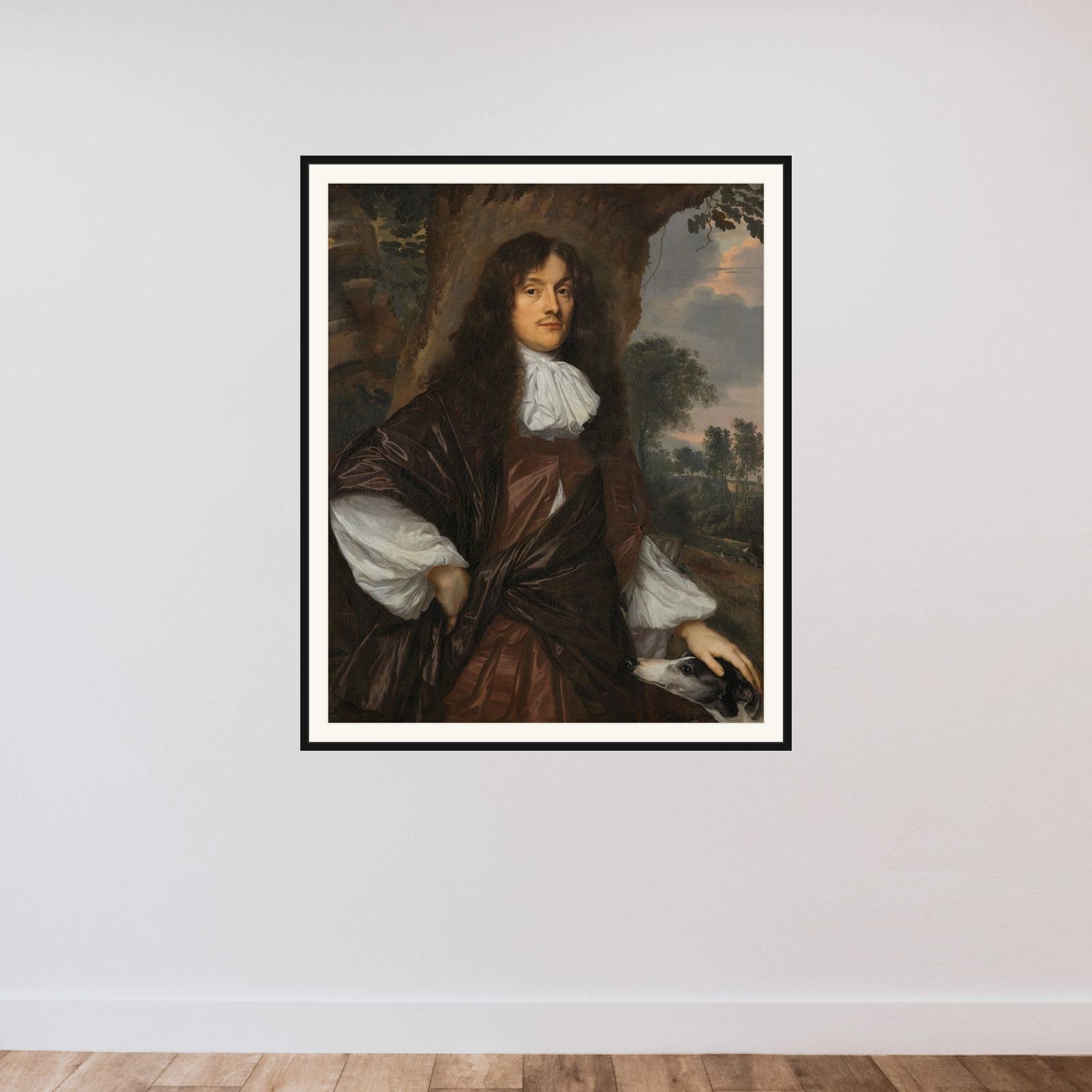 Portrait of Jacob de Witte (1628-79) framed — shown to scale