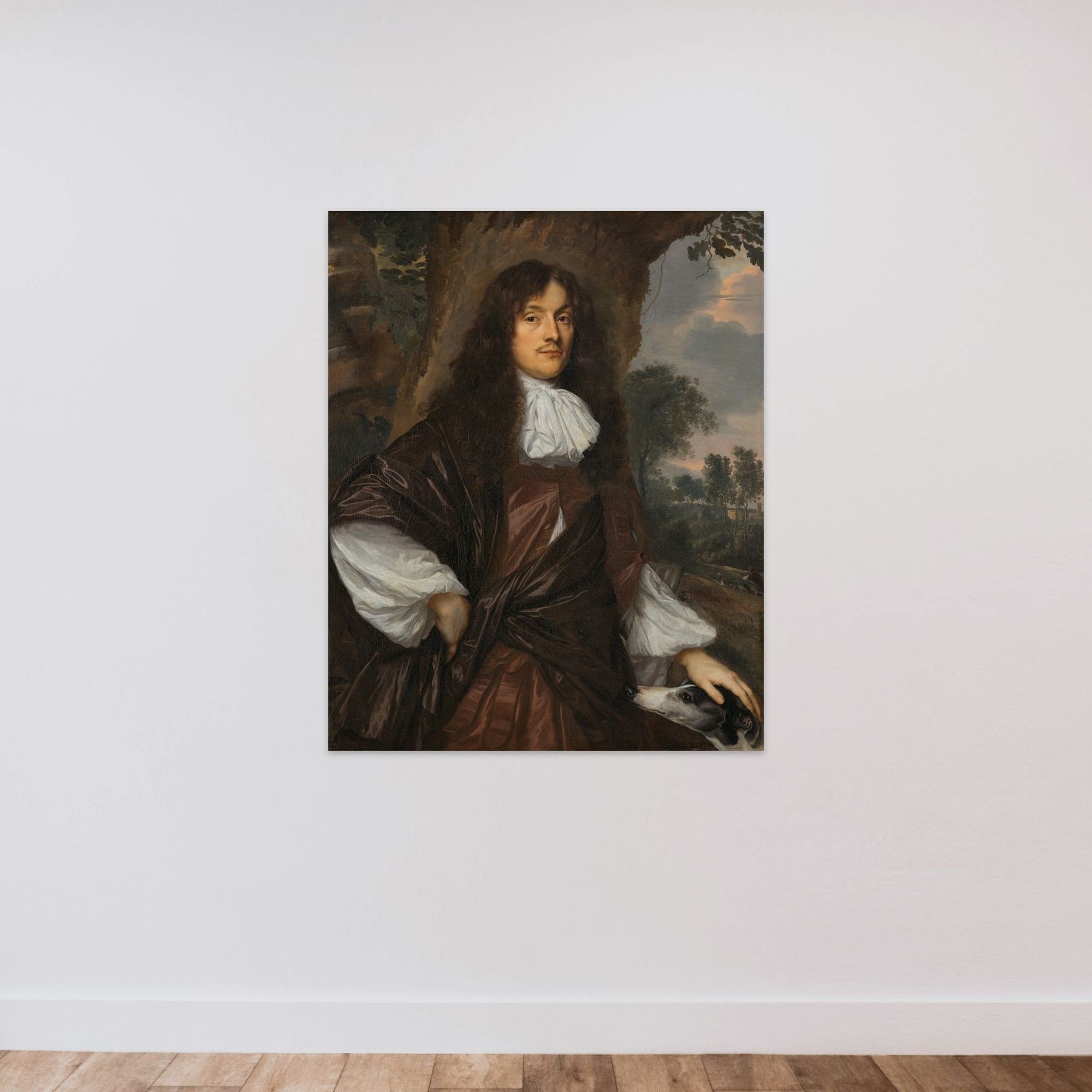 Portrait of Jacob de Witte (1628-79) unframed — shown to scale