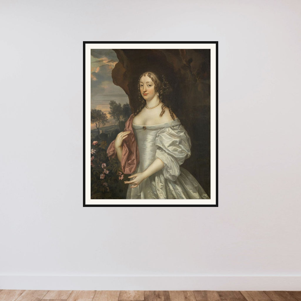 Portrait of Jacoba van Orliens (1643-91) framed — shown to scale
