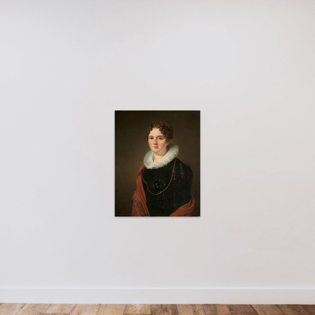 Marie Allebé-Herckenrath, Grandmother of the Painter August Allebé unframed — shown to scale
