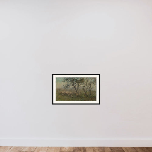 A Flock of Sheep framed — shown to scale