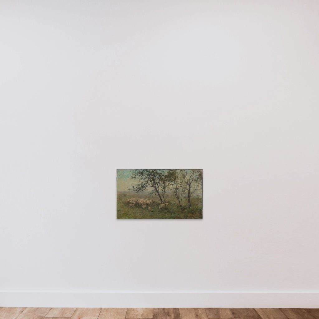 A Flock of Sheep unframed — shown to scale