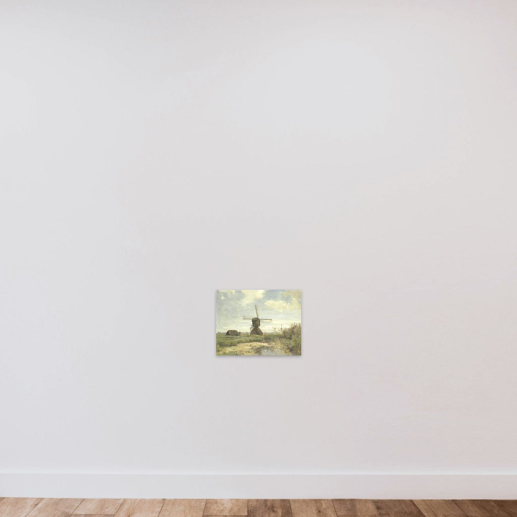 'Sunny Day', a Windmill on a Waterway unframed — shown to scale