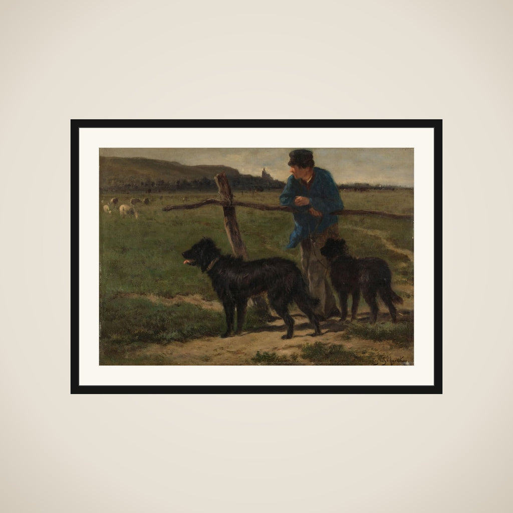 Boer met honden framed