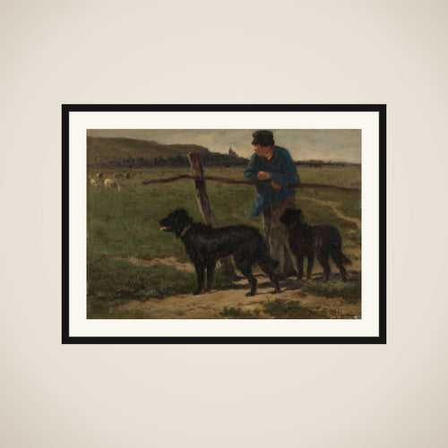 Boer met honden framed