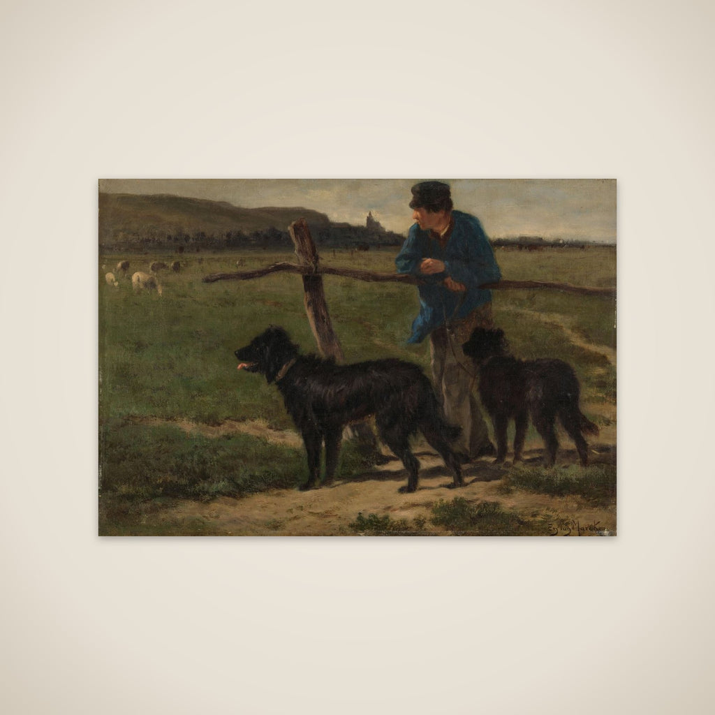 Boer met honden unframed print