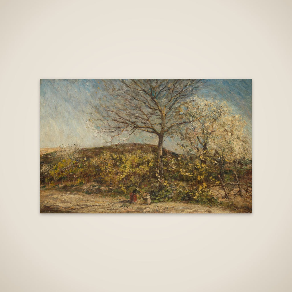 Landscape with bloeiende boomgaard unframed print