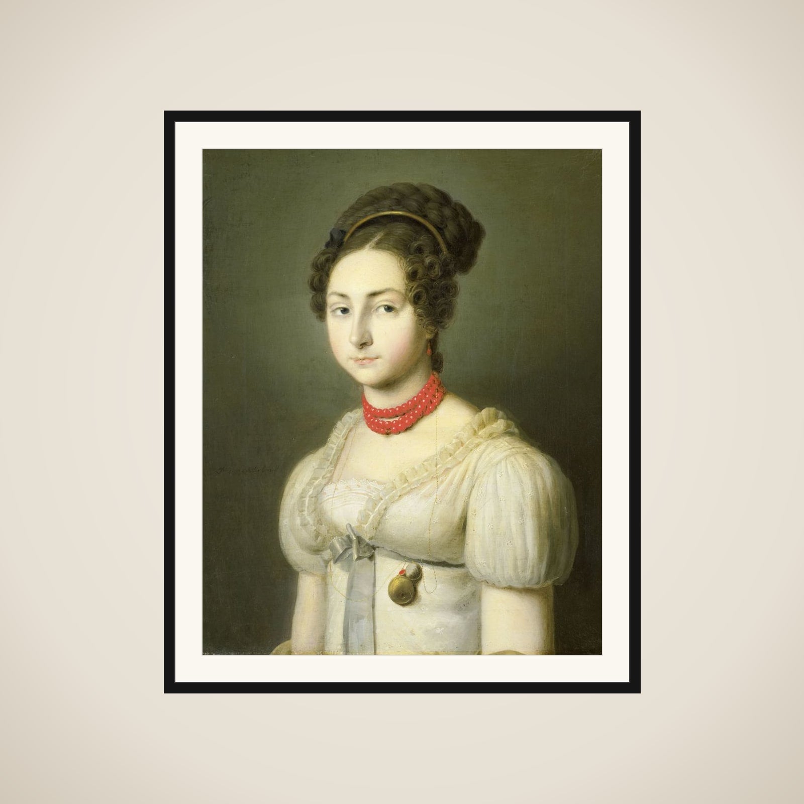 Portrait of Jacoba van Wessem, Wife of Lord Stumphius, Burgomaster of Beverwijk framed