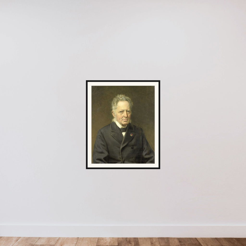Portrait of Jan Heemskerk Azn (1818-1897) framed — shown to scale