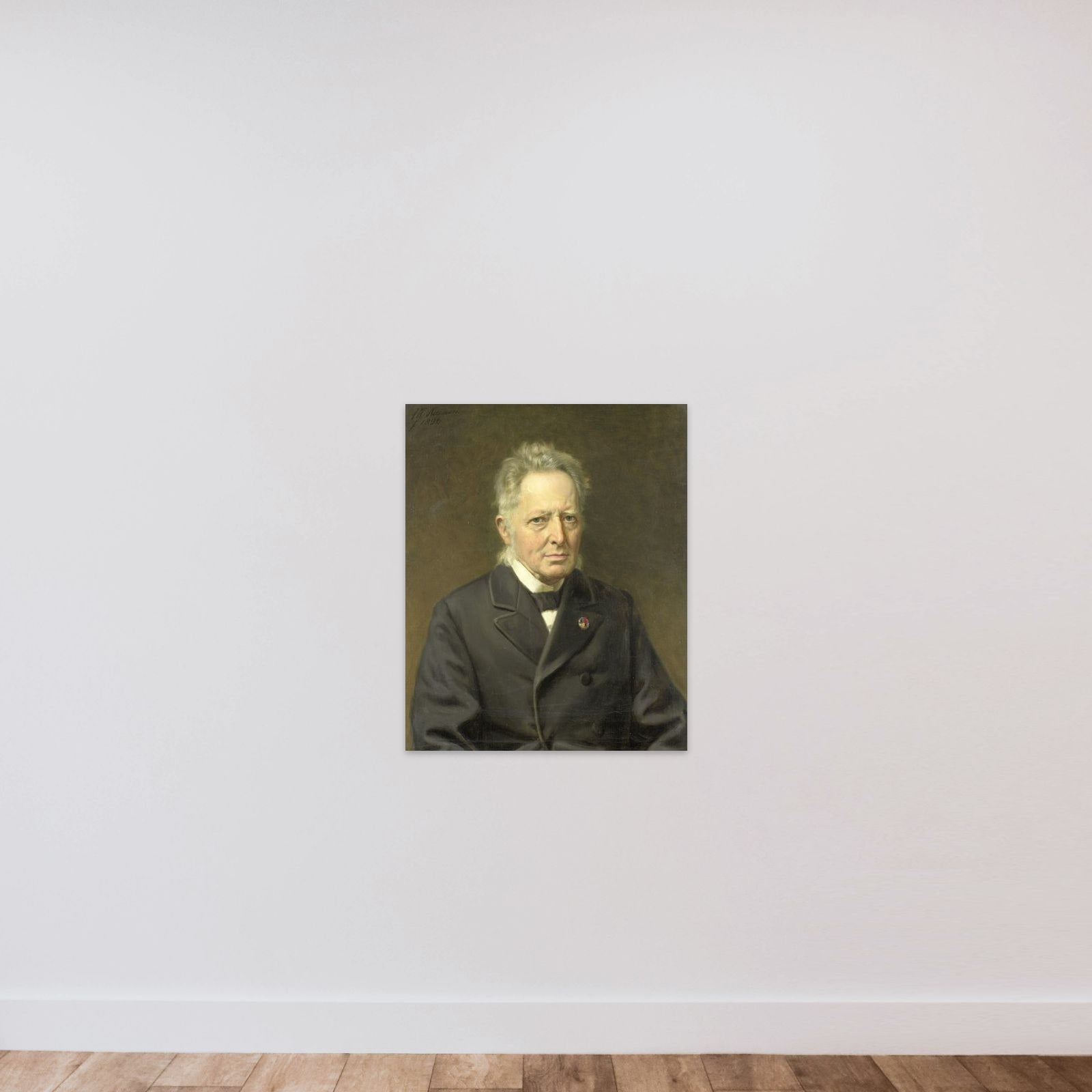 Portrait of Jan Heemskerk Azn (1818-1897) unframed — shown to scale