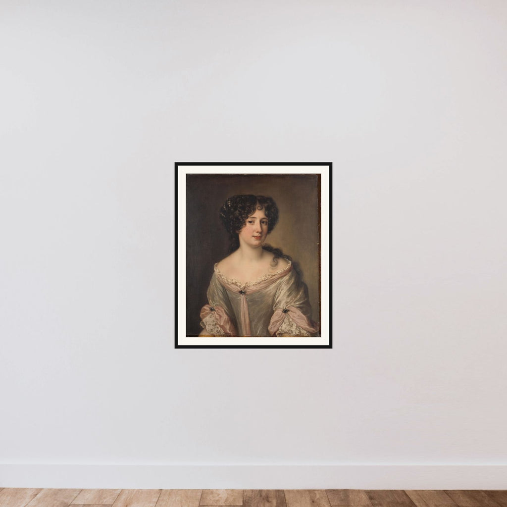 Portrait of La Duchessa Mancini Colonna (1646-1699) framed — shown to scale