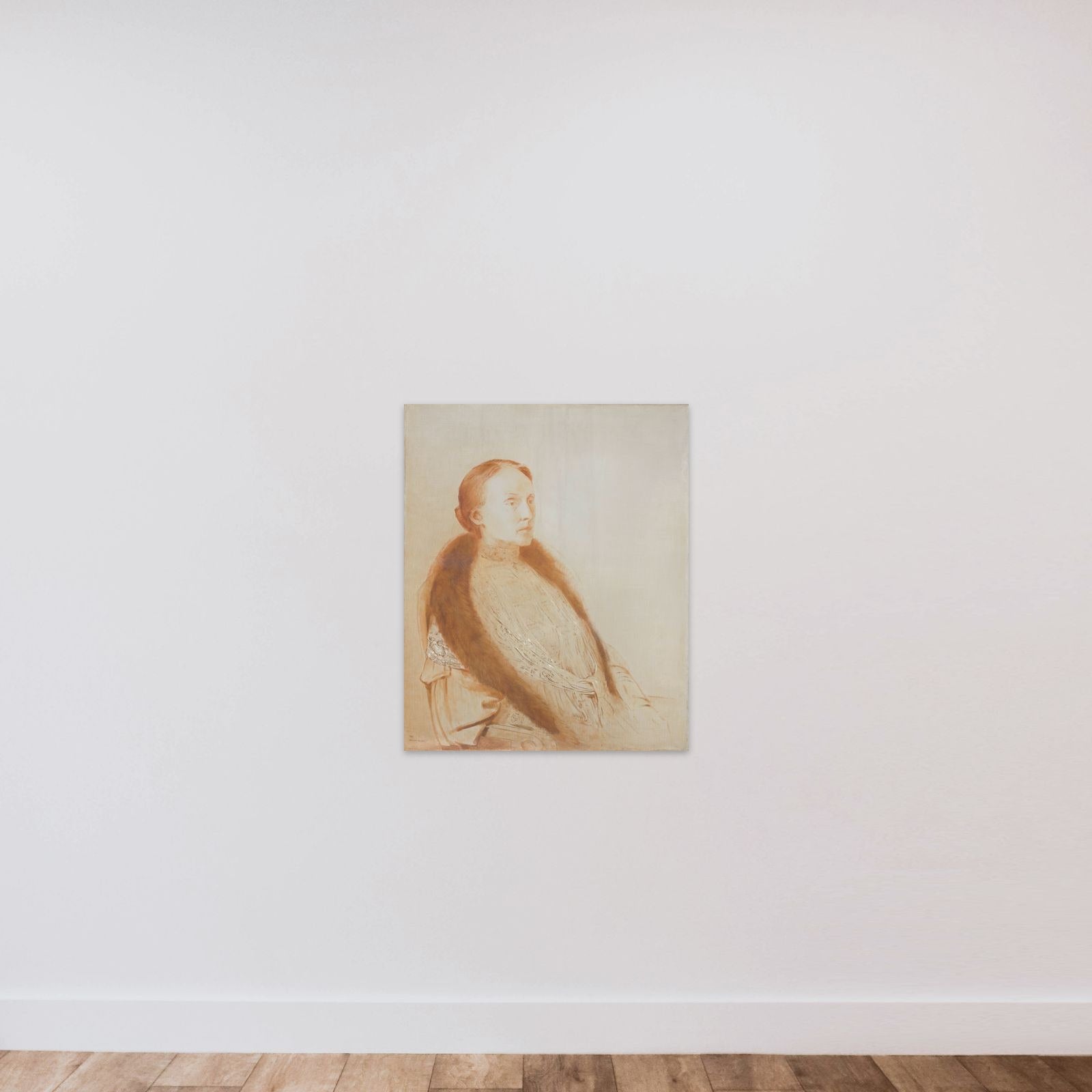 Portrait of A.M.L. Bonger-van der Linden unframed — shown to scale