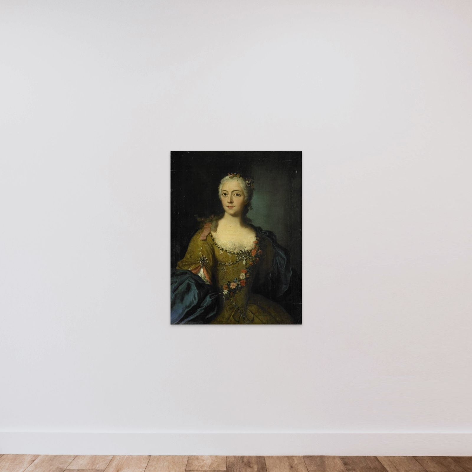 Portrait of a Woman unframed — shown to scale
