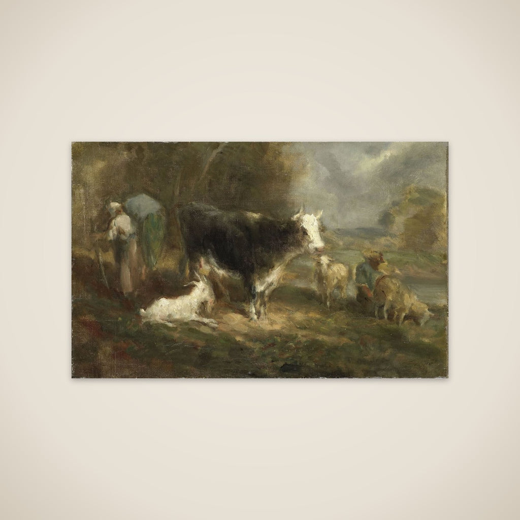 Farmyard with Cattle unframed print