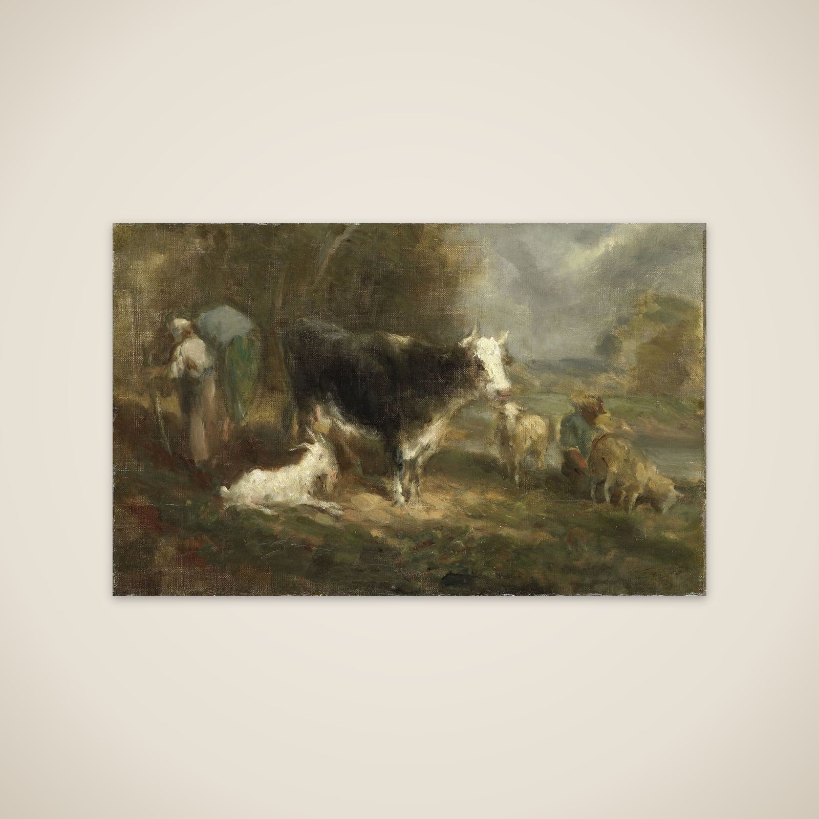 Farmyard with Cattle unframed print