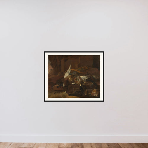 A Hunter's Bag framed — shown to scale