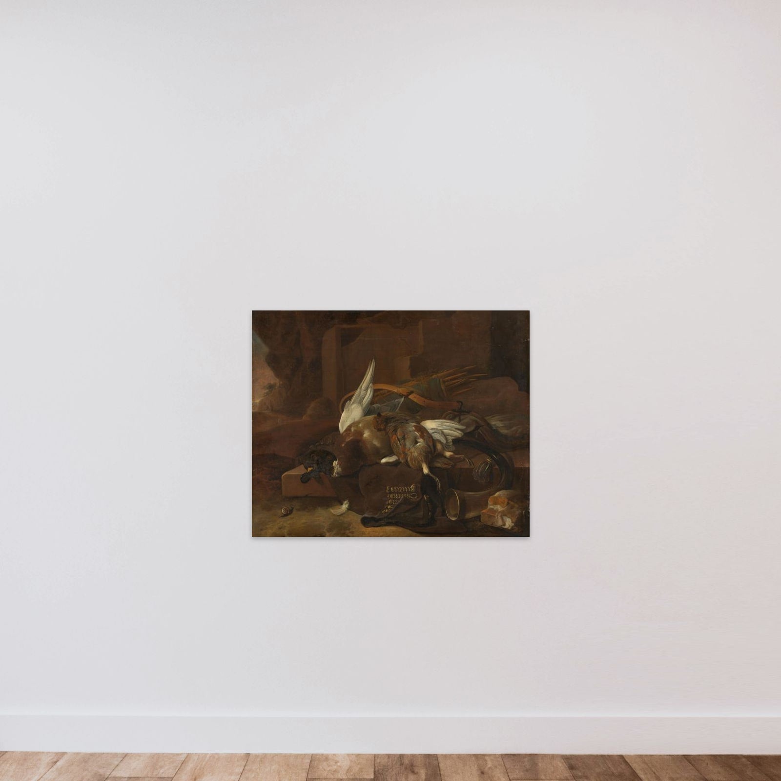 A Hunter's Bag unframed — shown to scale