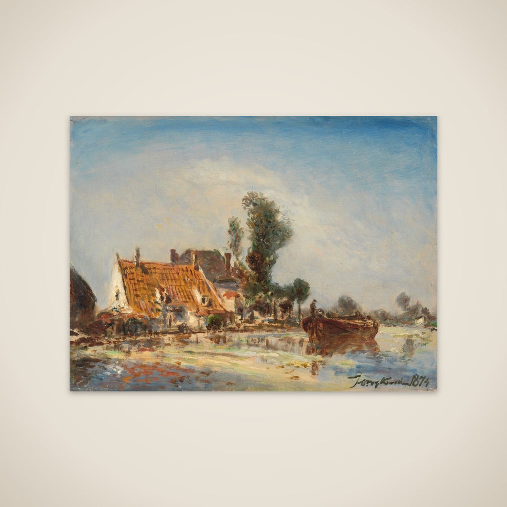Houses on a Waterway near Crooswijk unframed print