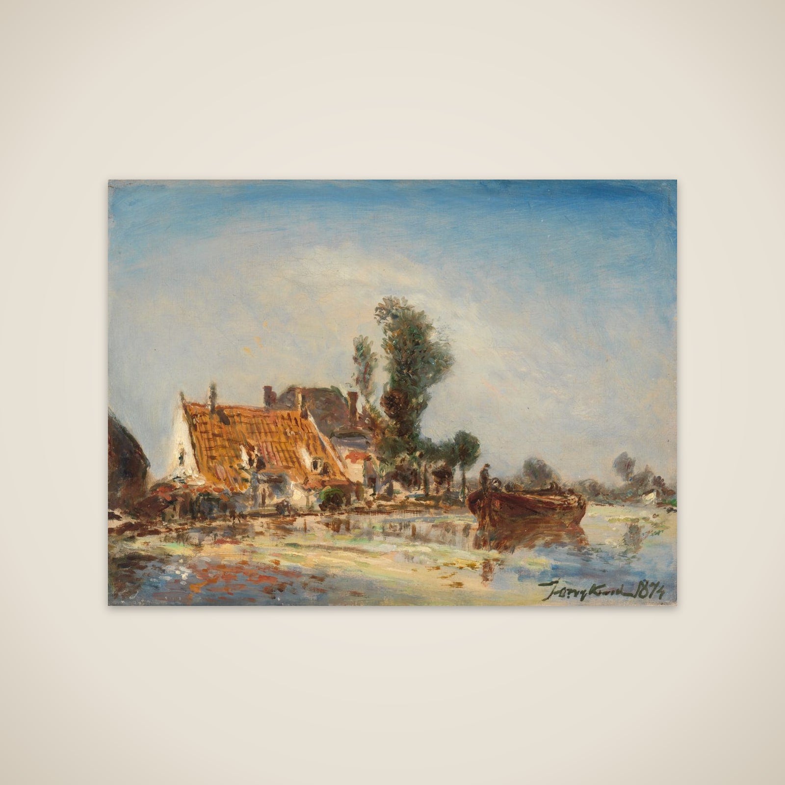 Houses on a Waterway near Crooswijk unframed print