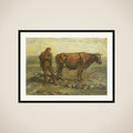 Plowing Peasant framed