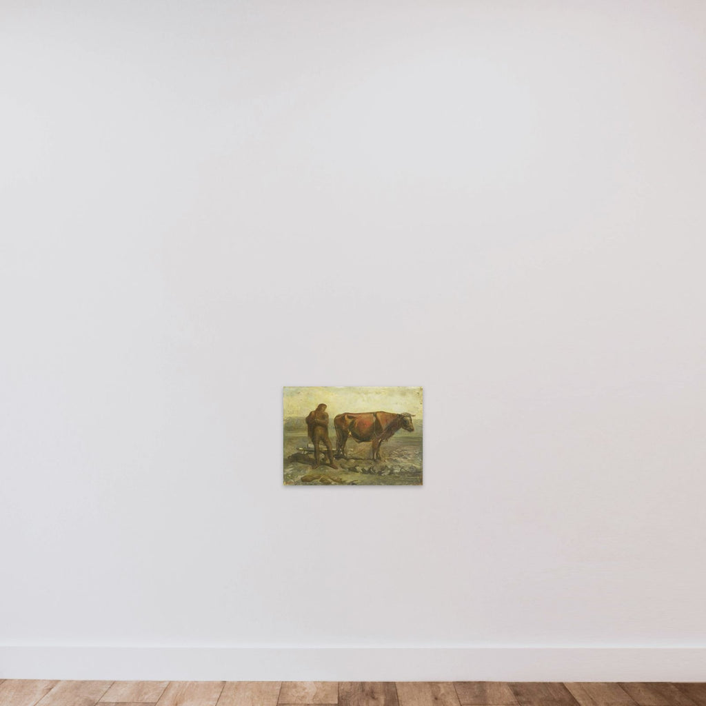 Plowing Peasant unframed — shown to scale