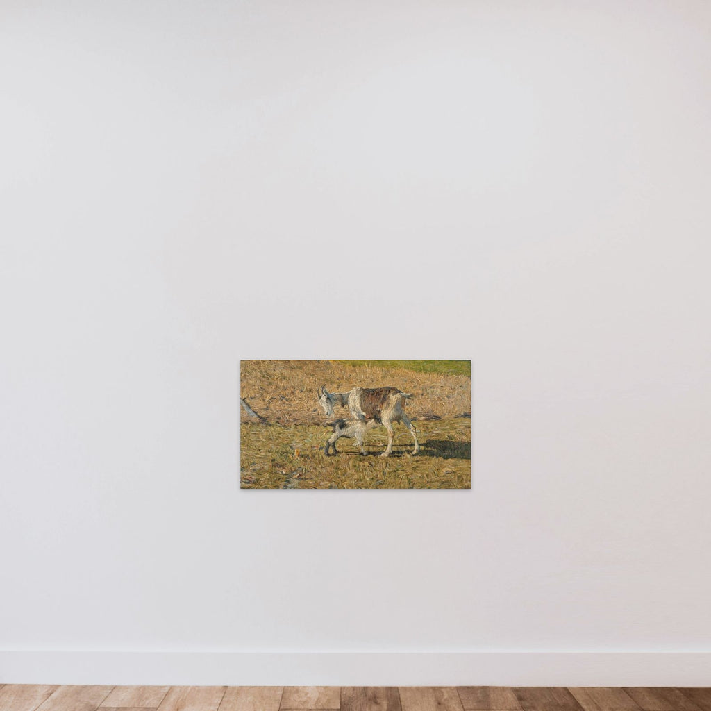 A Goat with her Kid unframed — shown to scale