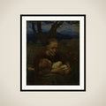 Mother and Child in a garden framed