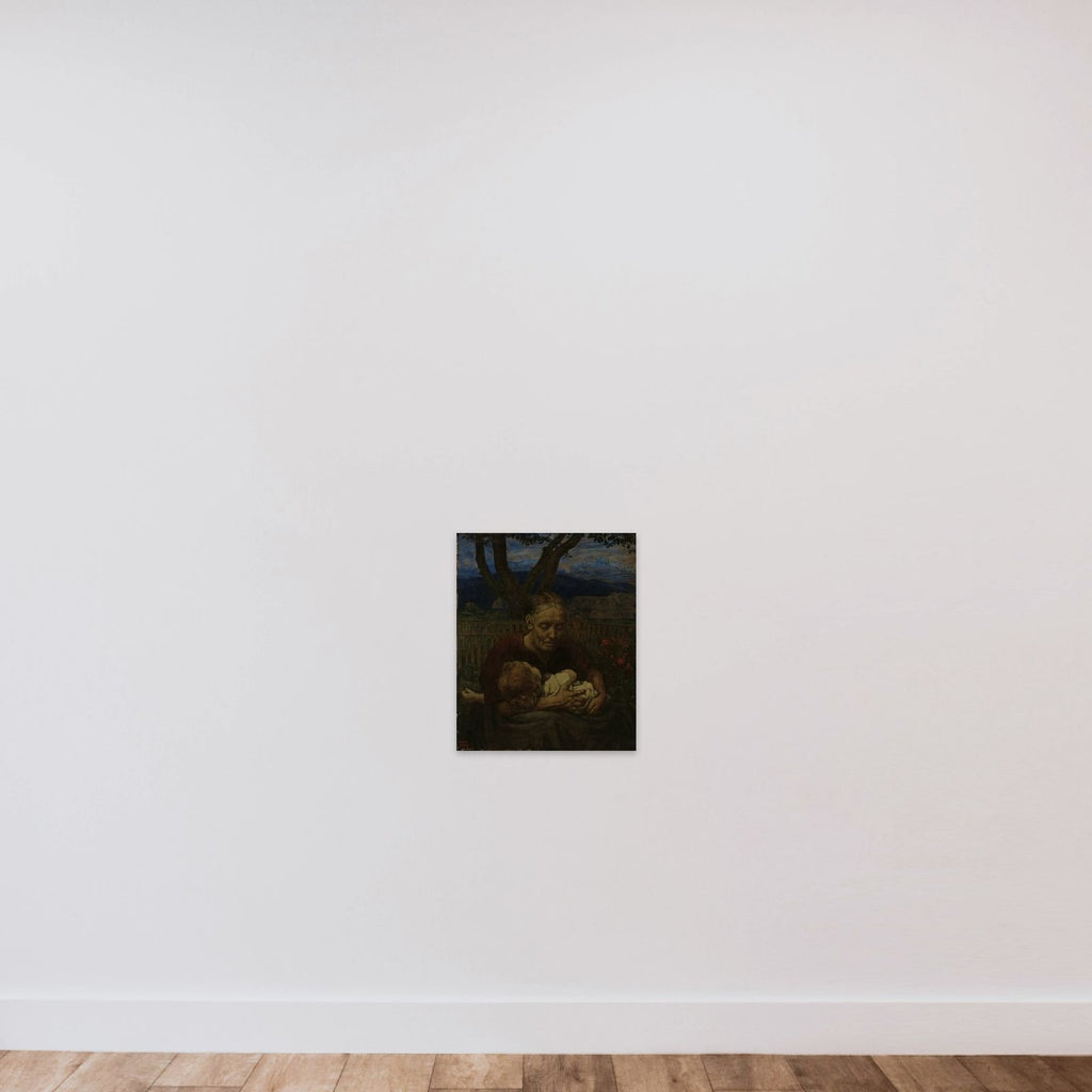 Mother and Child in a garden unframed — shown to scale