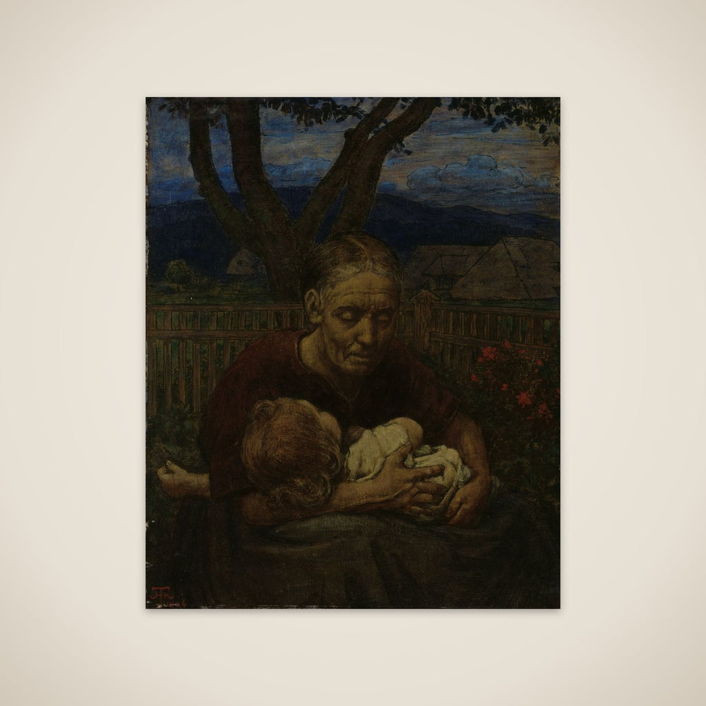 Mother and Child in a garden unframed print