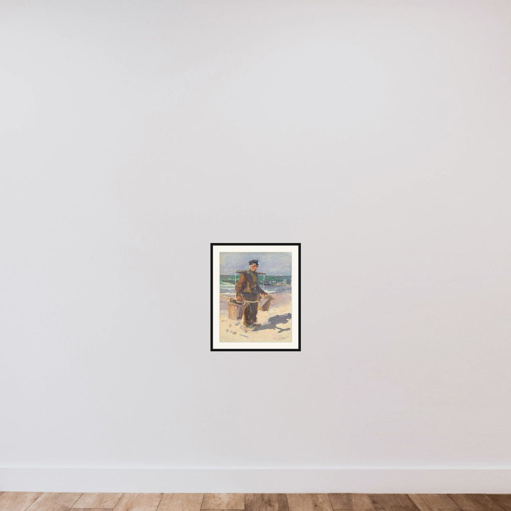 De schelpenvisser framed — shown to scale