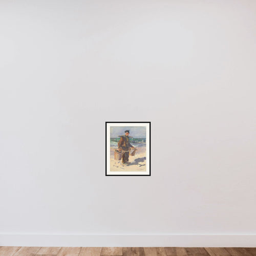 De schelpenvisser framed — shown to scale