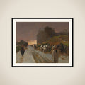 Street in Montmartre, Paris, in the Winter framed
