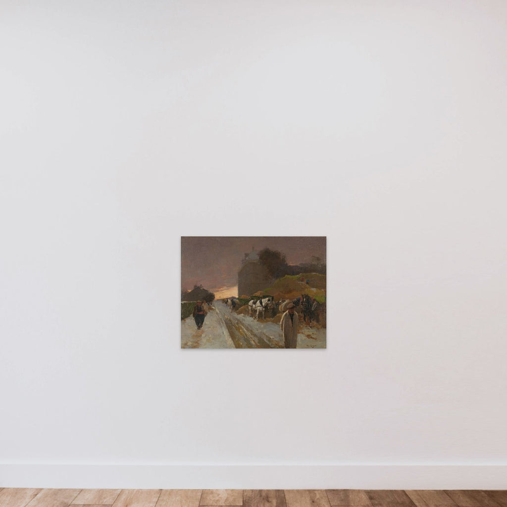 Street in Montmartre, Paris, in the Winter unframed — shown to scale