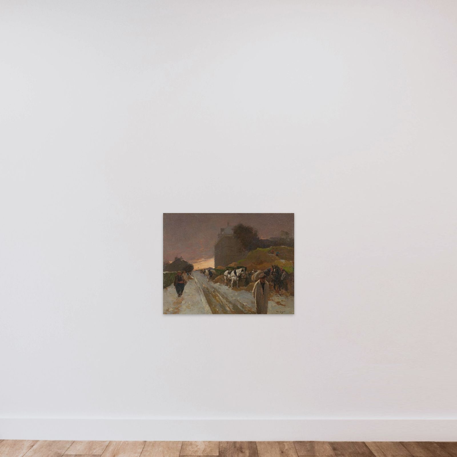 Street in Montmartre, Paris, in the Winter unframed — shown to scale