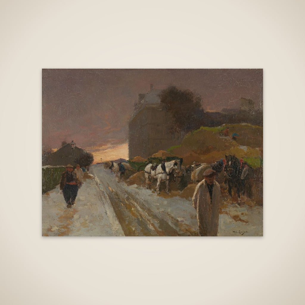 Street in Montmartre, Paris, in the Winter unframed print