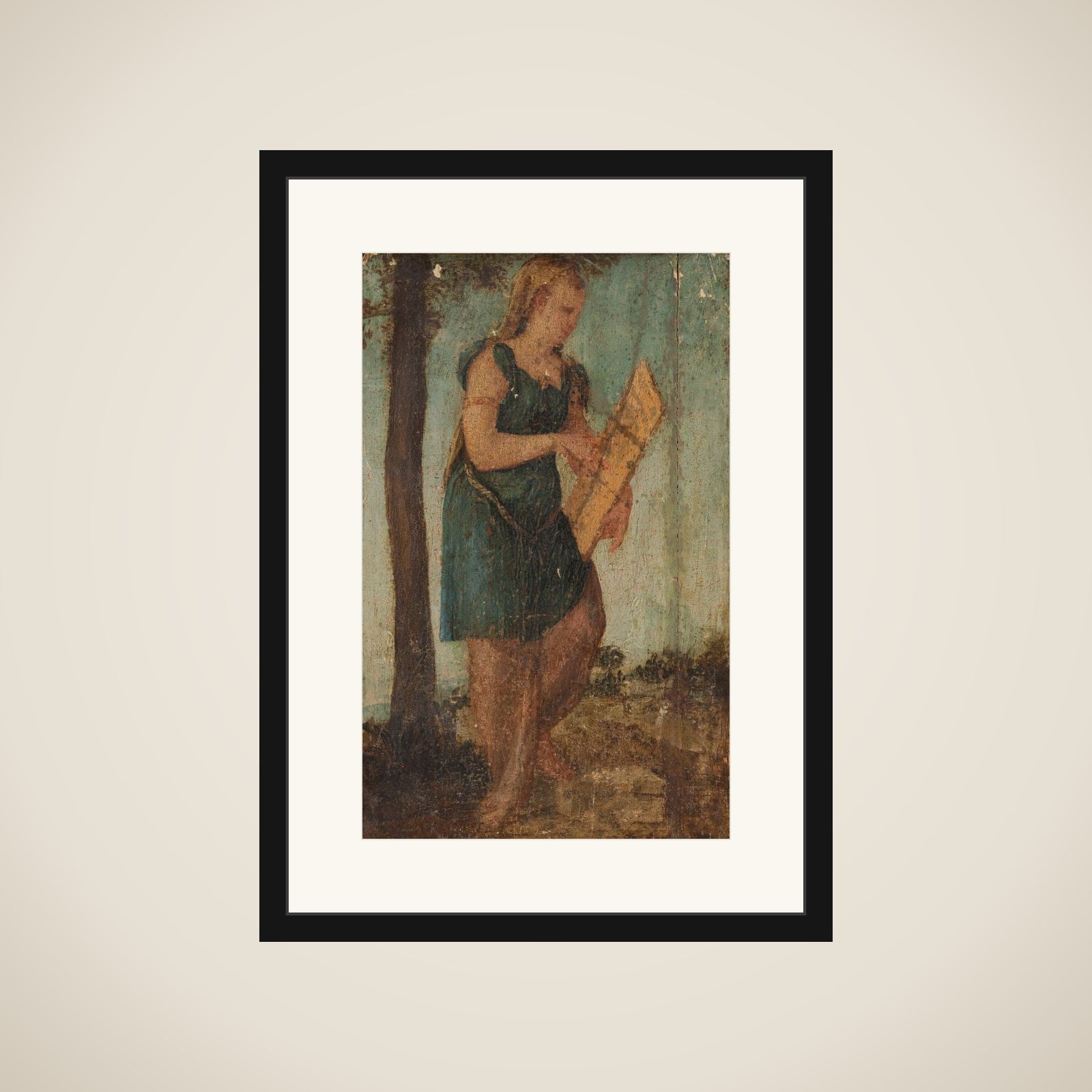 Woman with Shield framed