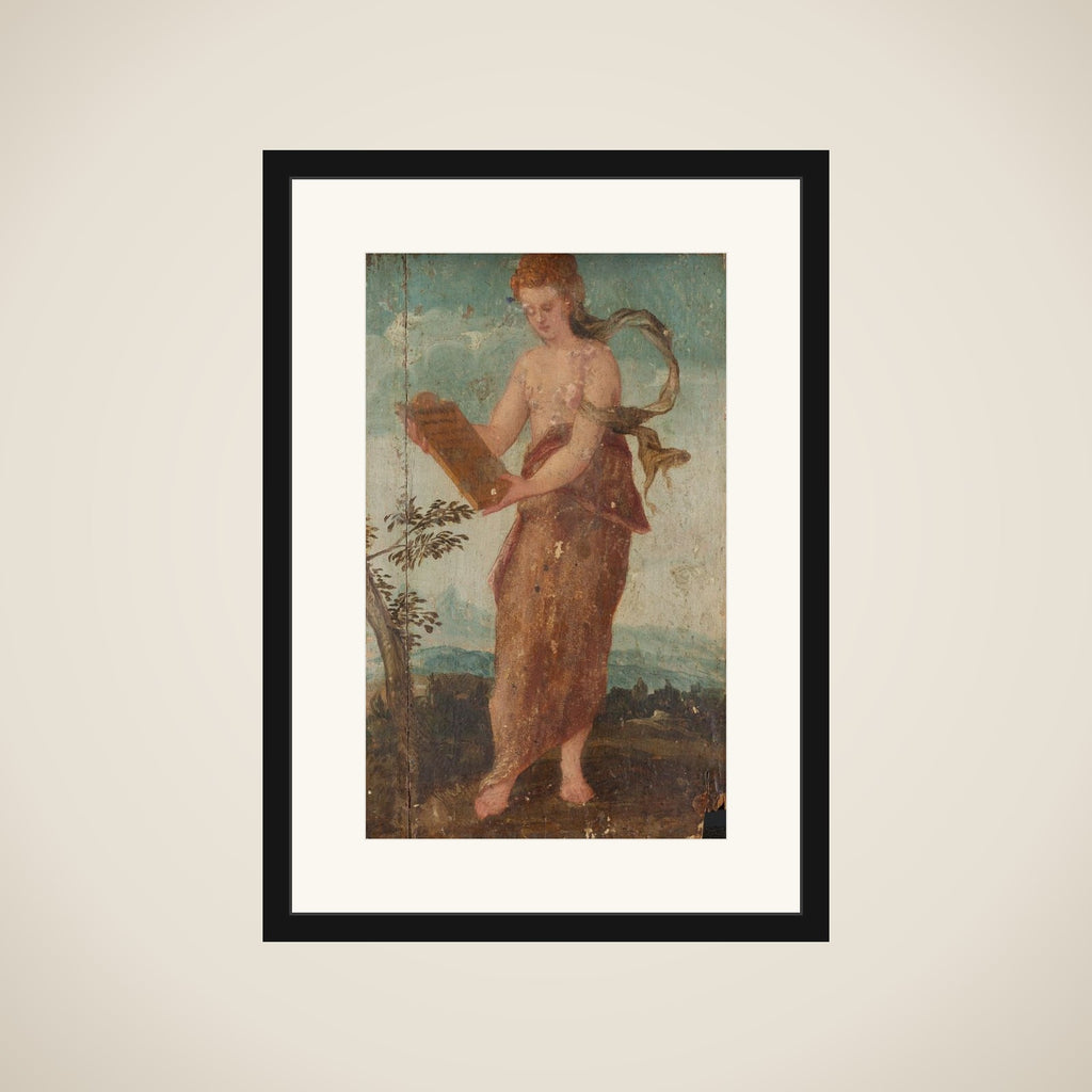 Woman with Text Panel framed