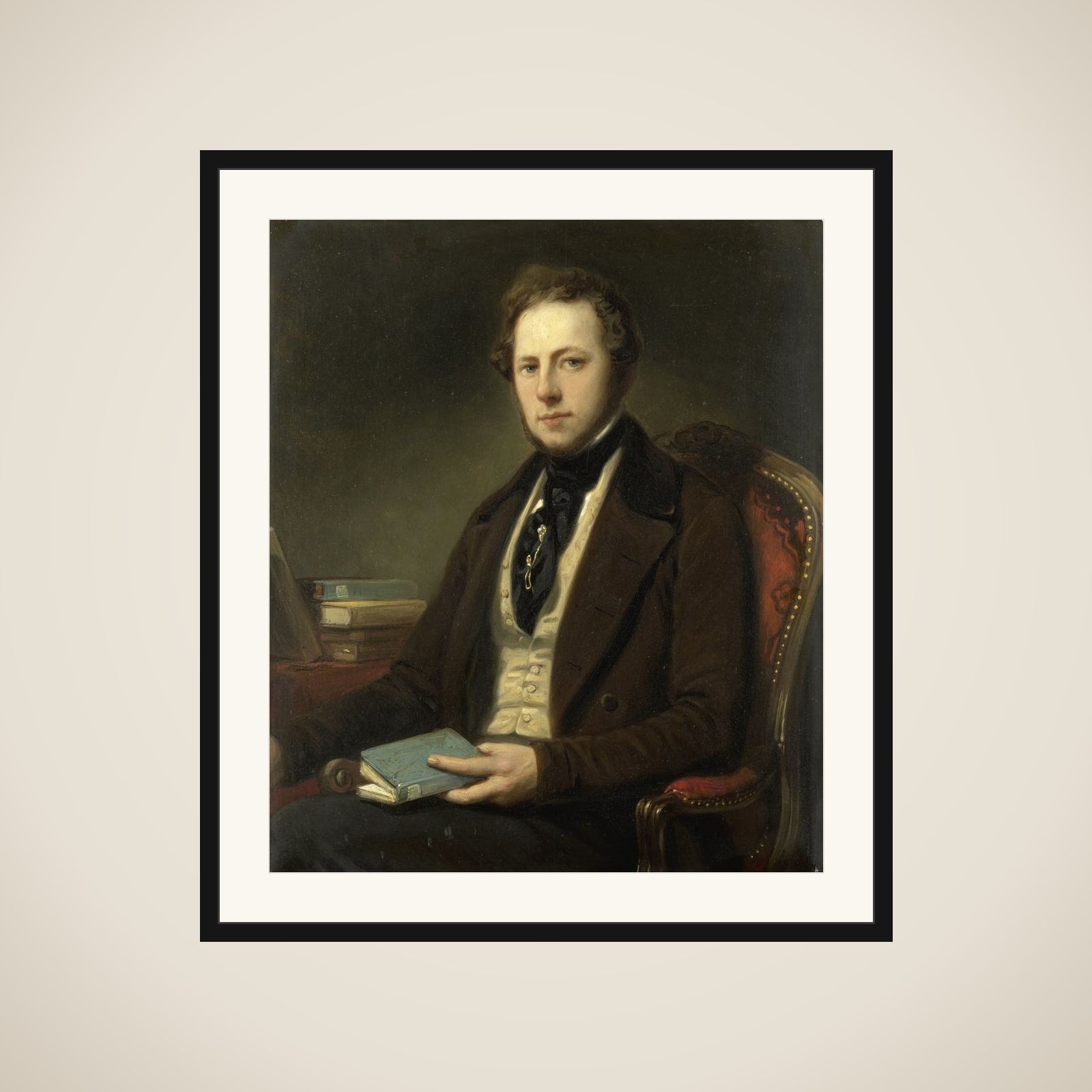 Portrait of a Man, perhaps Petrus Augustus de Genestet (1829-1861) framed